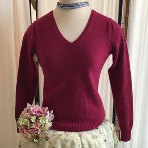 Cashmere Sweater Small Deep Rose Pink